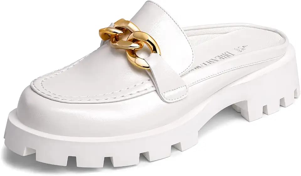 DREAM PAIRS Women's Slip On Chunky Mules Shoes