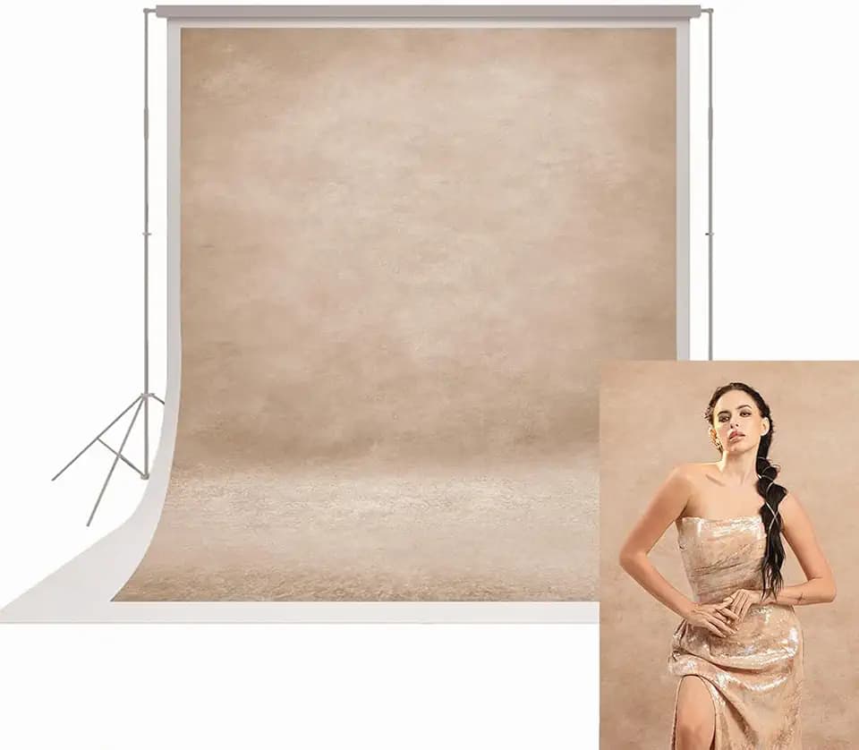UrcTepics 6x8ft Beige Abstract Fabric Backdrop, No Stand