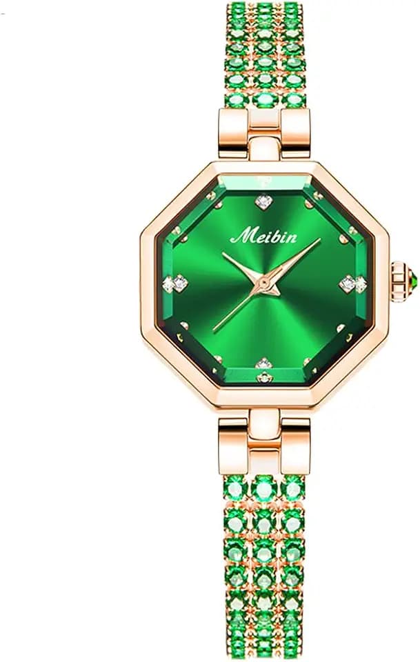 Watches for Women Green Bracelet Crystal Diamond Bangle Ladies Female Small Fashion Luxury Thin Waterproof Oval Gold Wrist Watch
