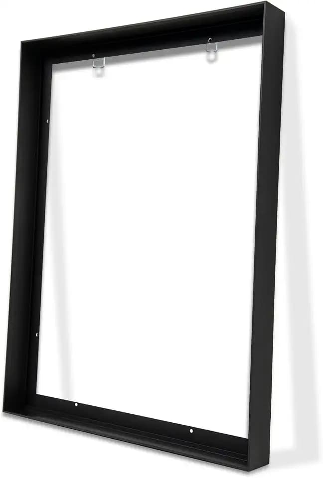 ARTGOW Metal Floating Frame for 16"x32" Canvas Oil Paintings, DIY Canvas Frame with 1.5" Deep, Floater Frames for Prints Wall Art/Portrait/Landscape Living Room Bedroom Kitchen Decor (Black)