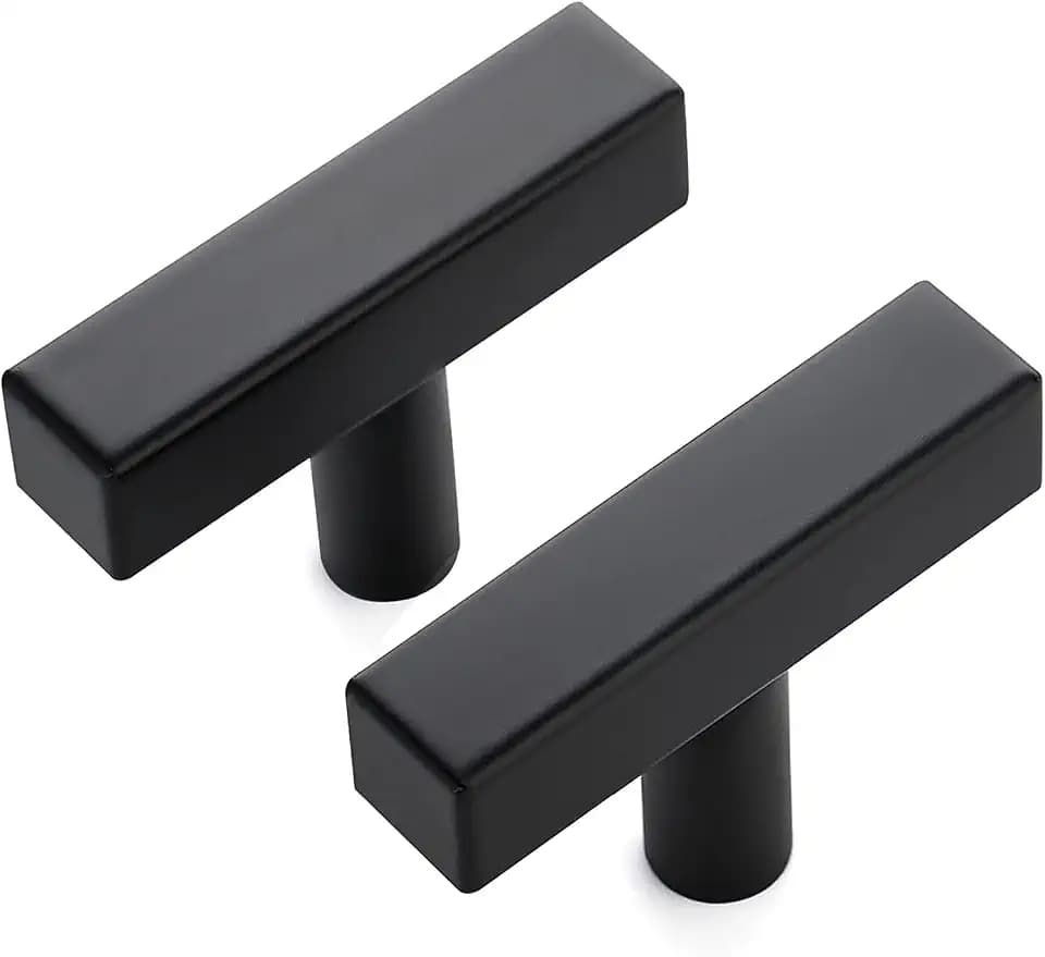 Ravinte 10 Pack Black T Bar Square Cabinet Knobs 2in Cabinet Pulls