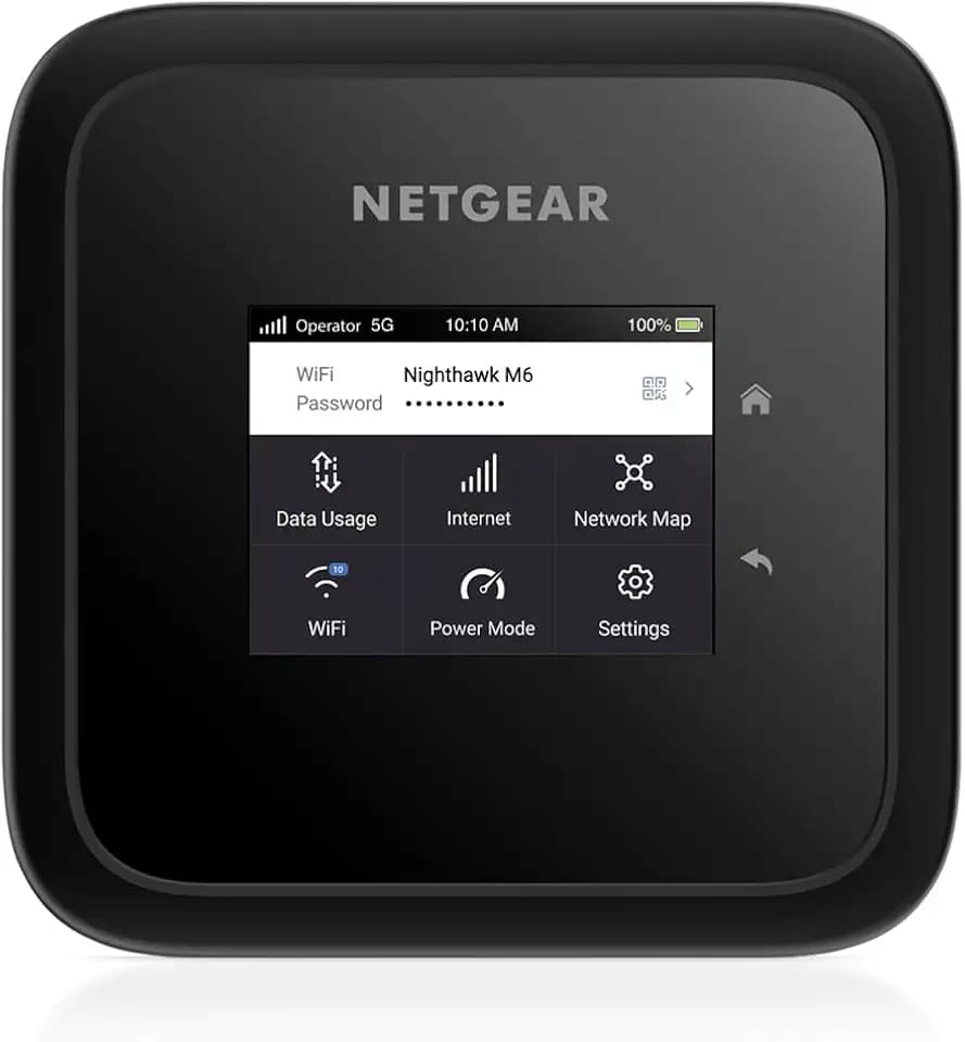 NETGEAR mobiler Hotspot-Router Nighthawk M6 5G WiFi 6 (MR6150) – Reisebegleiter für schnelle, sichere Verbindungen bis 2,5 GBit/s – teilen mit 32 Geräten – entsperrt, mit internationalem Roaming