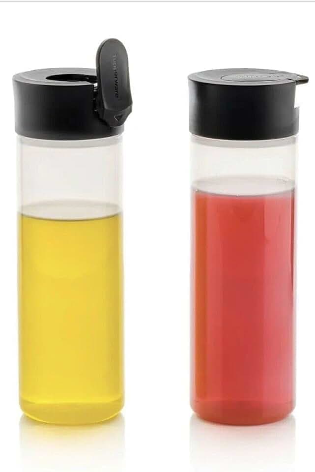 Tupperware Set of 2 Squeeze It Bottles 12 oz. Liquid & Airtight Condiment Dispensers