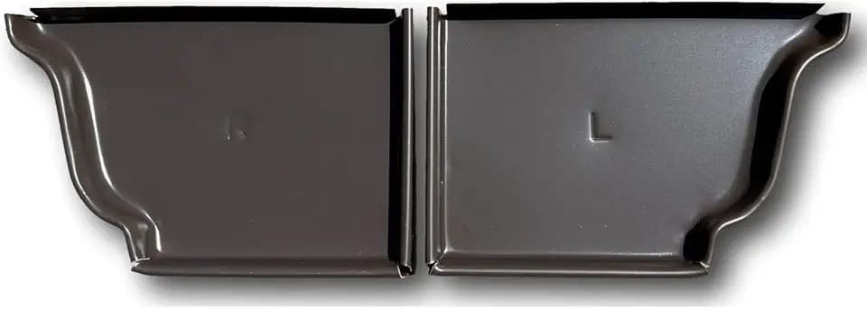 6" Musket Brown K-Style Aluminum Gutter End Caps – Left & Right Set – Fits Standard 6" Aluminum Rain Gutters (Not Compatible with Plastic Gutters)