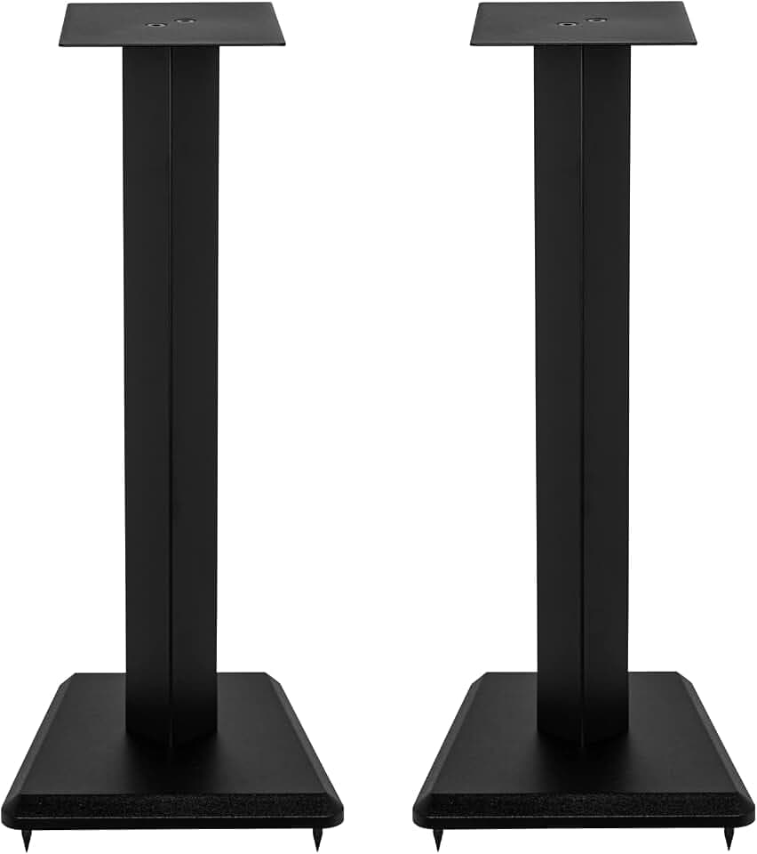 Elac LS10-B - 23" Steel and Wood Speaker Stands - Black, Pair