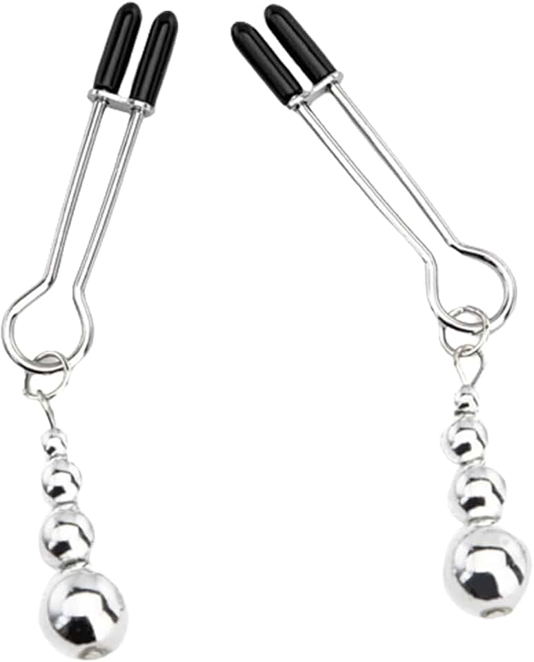 2Pcs Non Piercing Rings with Clamps Body Jewelry for Women Adjustable Stainless Steel Clips Bell Weight Pendant Fake Faux Body Piercing Jewelry