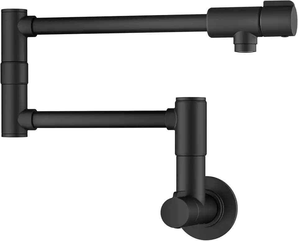 KRAUS Matte Black 21.5 in 2 Handle Wall Mount Pot Filler KPF-5003MB
