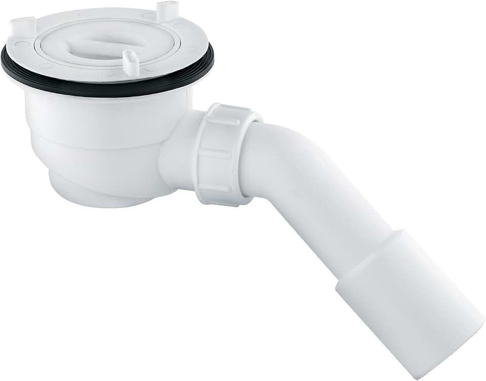 KLUDI Ablaufgarnitur Tasso 90 Rohbau-Set für flache Duschwannen mit 90 mm Ablaufloch, aus Kunststoff, Duschablauf mit herausnehmbarem Geruchverschluss, Weiß, 2109100-00