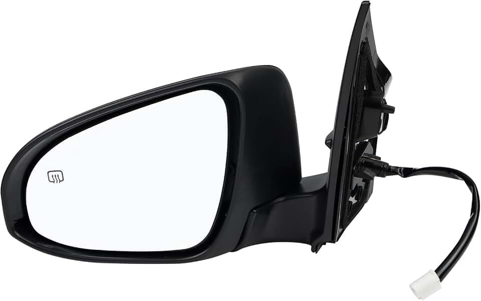 Driver Side Mirror Assembly Compatible with Toyota Corolla 2014-2019 Heated Power Adjustable Glass Replace 8794002F30, 8794002F31, TO1320294, 8794002943 Black (5Pin Left)