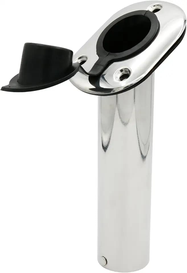 Vinland Marine Flush Mount Rod Holders for Boat, 304 Stainless Steel 15°, 30°, 90° Flush Mount Rod Holder, Gunwale Rod Holders, Gunnel Rod Holders for Boat, with Black Rod Holder Insert