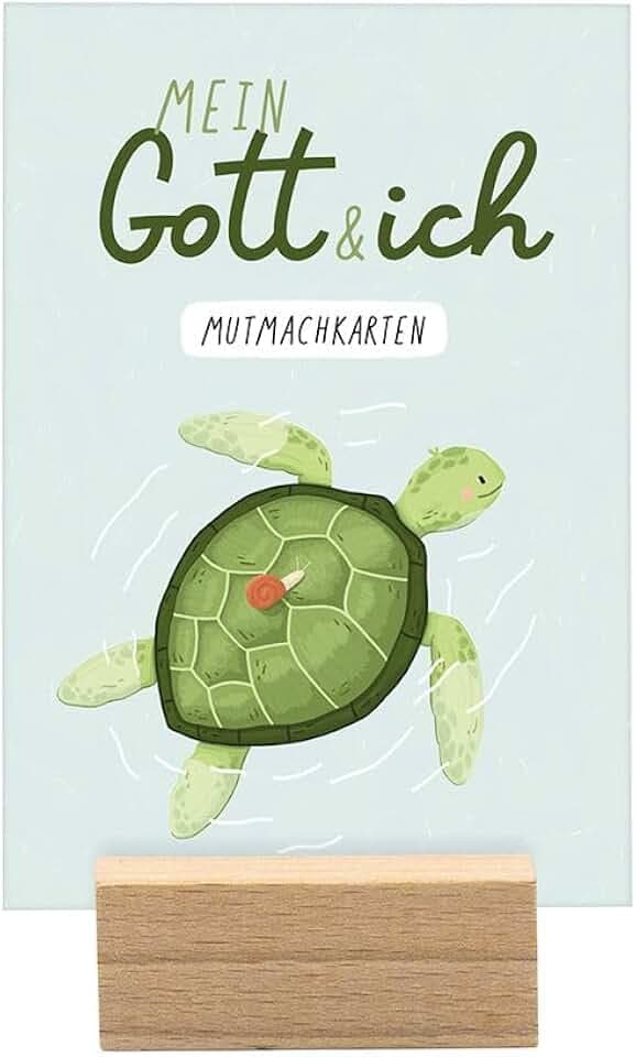 Mutmachkarten: Mein Gott und ich: 12 Karten für Kinder mit Holzaufsteller: Mutmachende Bibelwahrheiten mit liebevoll gestalteten Illustrationen & Beispielen für Bibelgeschichten und Kinderlieder