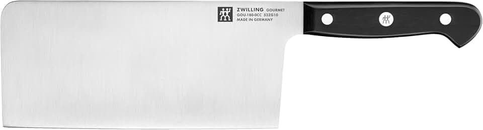 ZWILLING Gourmet Chinesisches Kochmesser 18 cm, Rostfreier Spezialstahl, Ergonomischer Kunststoff-Griff, Made in Germany, Schwarz