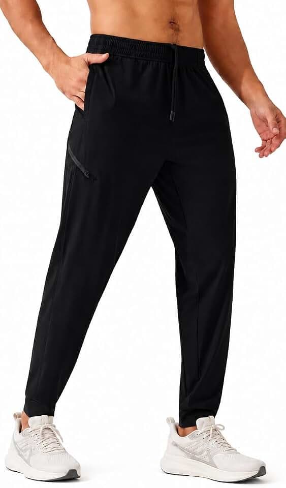 Leichte Herren-Jogginghose mit Reißverschlusstaschen, Fitnessstudio, Laufen, Trainingshose, athletische Trainingshose mit elastischer Taille