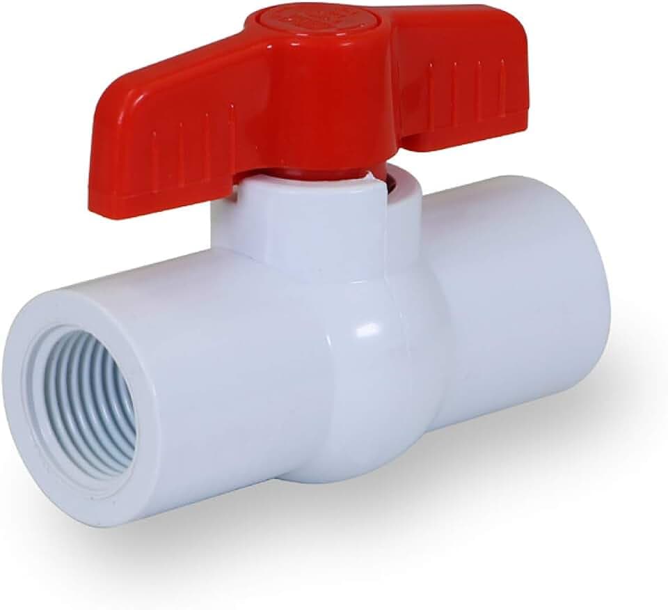 Midline Valve PVC Ball Valve Red Handle Water Shut-Off 2-1/2 in. FIP Plastic (482U212)