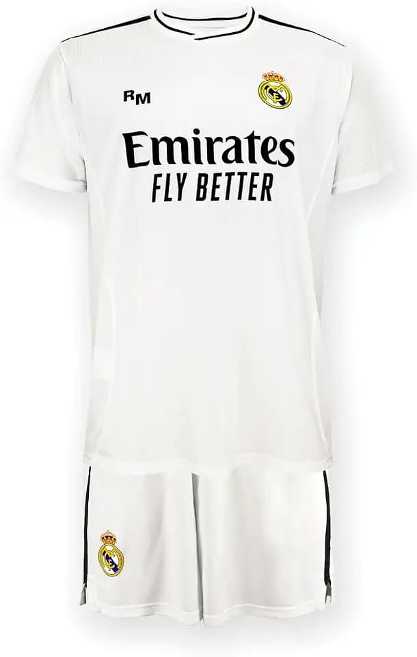 Real Madrid Home Kit Trikot und Shorts Saison 24/25, Replik Shirt Mit Offizieller Lizenz