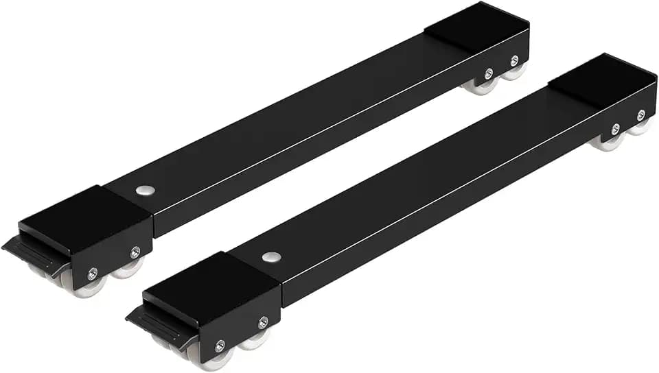 Ronlap Furniture Washing Machine Dolly Extendable Appliance Rollers, Black