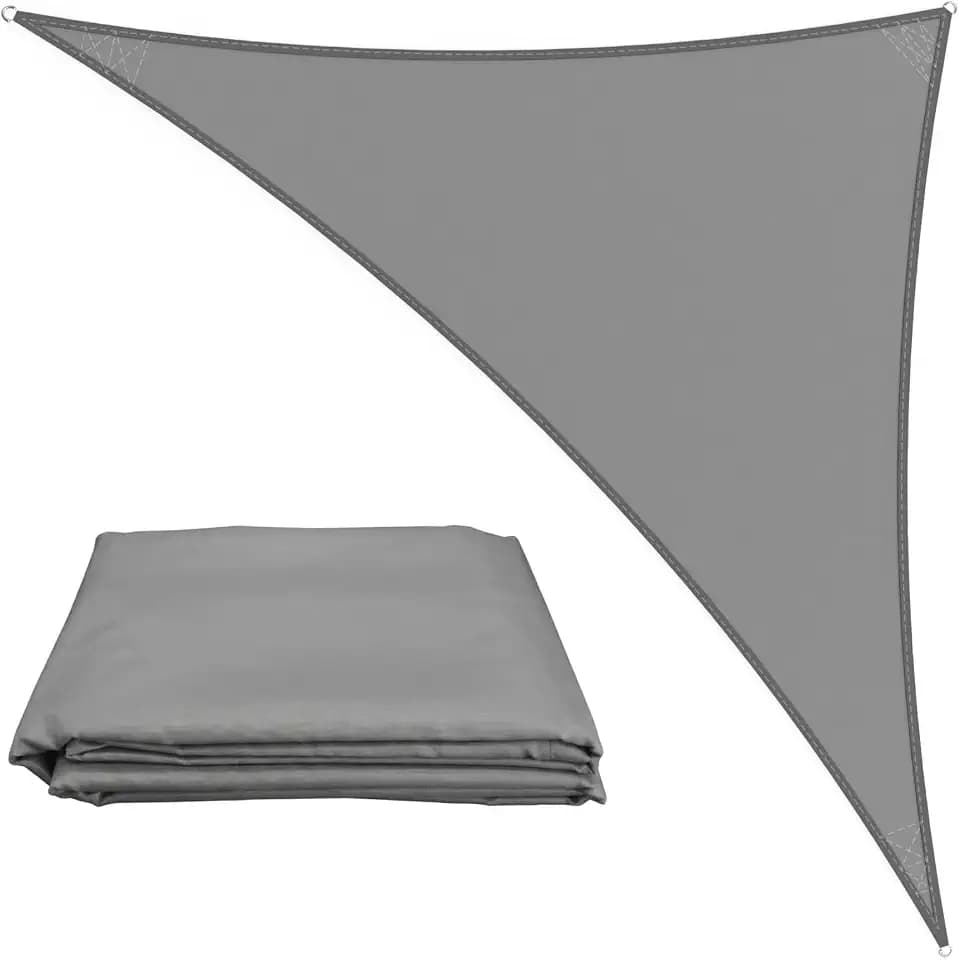 Dreieckiges Sonnensegel Wasserdicht 3x3x4,3m – Outdoor Sonnensegel mit UV-Schutz für Hinterhof, Pool, Terrasse & Gartenaktivitäten und Familiengebrauch (Hellgrau)