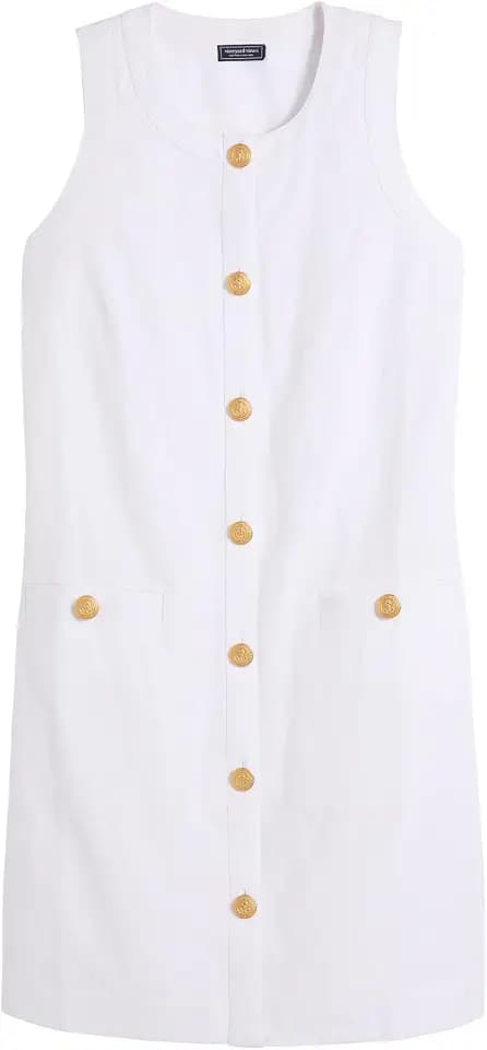 Vineyard Vines Women's Linen Button Front Shift Dress