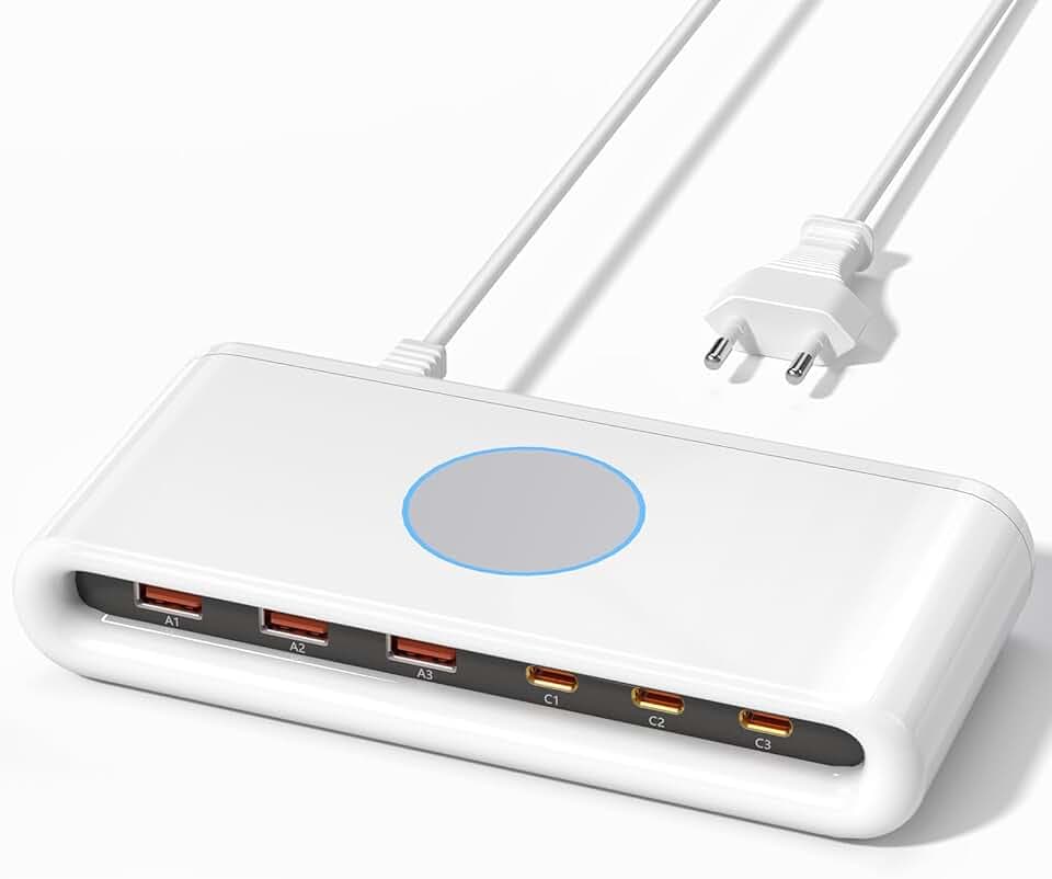 USB C Ladegerät Mehrfach mit Schnellladegerät 65WPD+20WPD,15W USB A