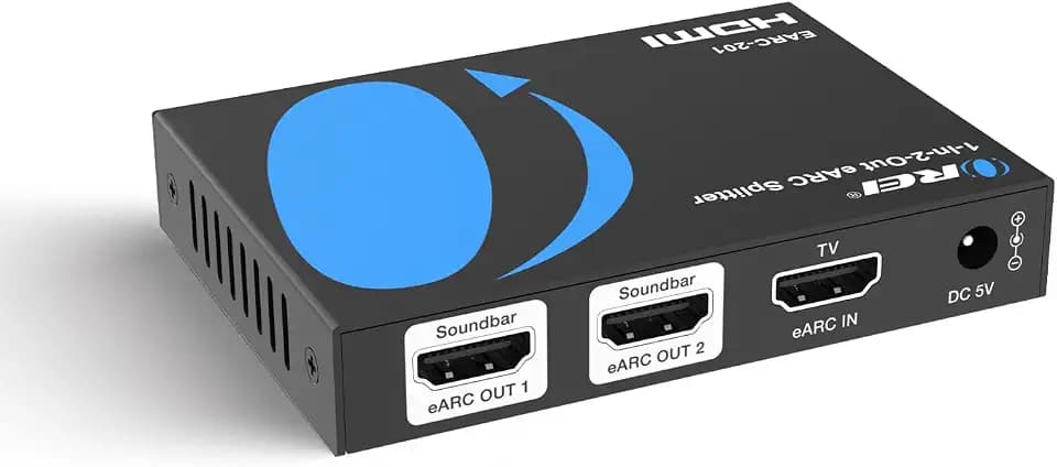 OREI eARC Audio Splitter 1-In-2-Out, Dolby Atmos, DTS:X, TrueHD, CEC
