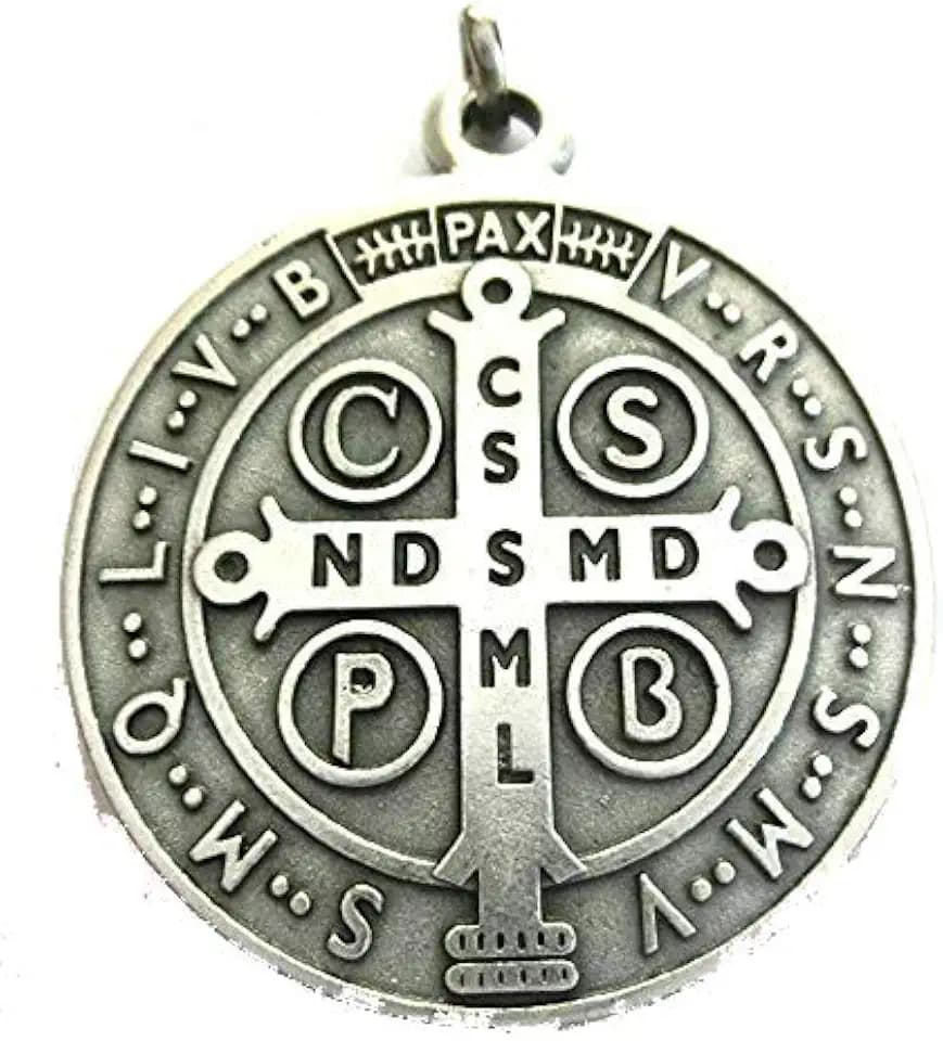 GTBITALY 60.050.30 Wellness-Medaille Silber Größe 48mm mit Ring Priester Exorzismus Nonne Kirche heiliger Priester