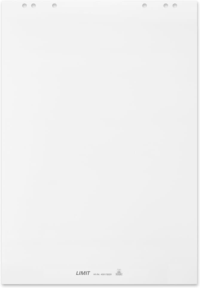 Limit Flipchart-Papier, blanko, 20 Blatt, 80 g/m², 6-fach Lochung