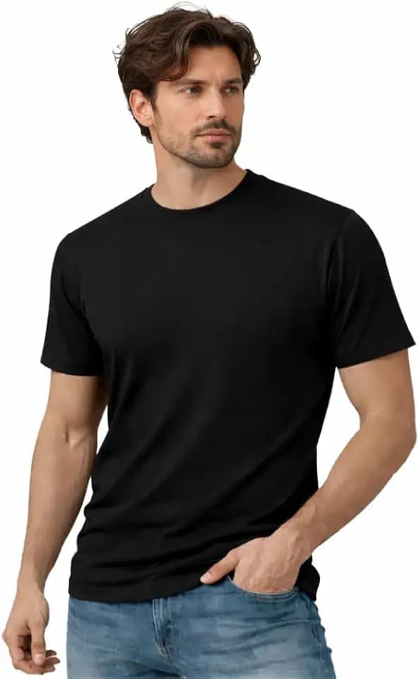 Men’s T-Shirt 100% Cotton Premium Crew Neck, Short Sleeve, Regular Fit, Solid Casual Tee