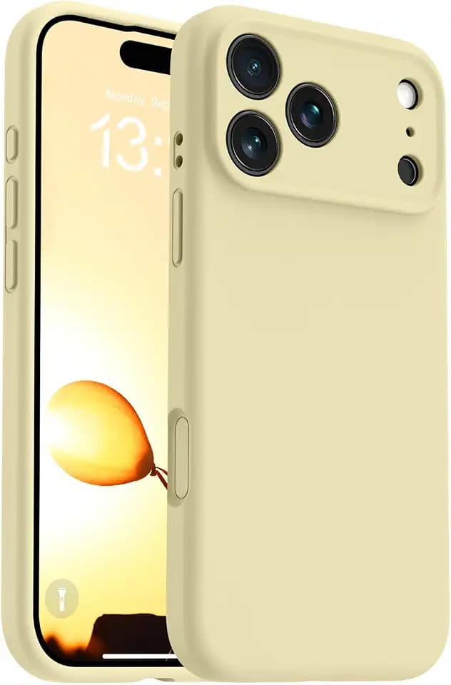 OTOFLY Magnetic for iPhone 17 Pro Max Case,Compatible with Magsafe,Classic Liquid Silicone Mobile Phone Case,Integrated Camera Control Button,Anti-Scratch Microfiber Lining, Yellow