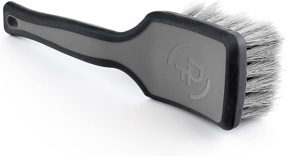 Detail Factory - ProGrip Tire Brush - Ergonomic ProGrip Handle, Stiff Synthetic Bristles, Ergonomic Design, Clean Your Tires with Ease - Grey