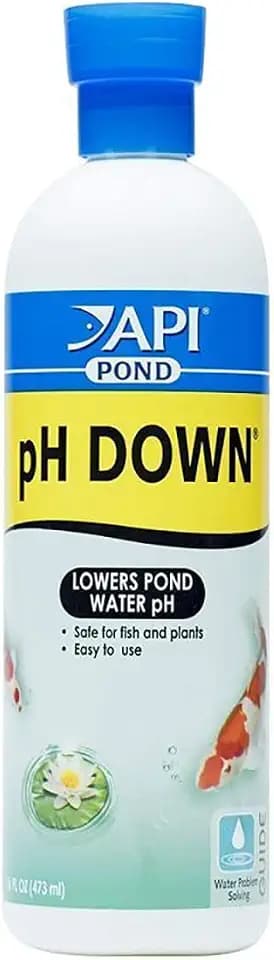 API POND pH DOWN Pond Water pH Reducing Solution 16-Ounce Bottle, White, Model:170B