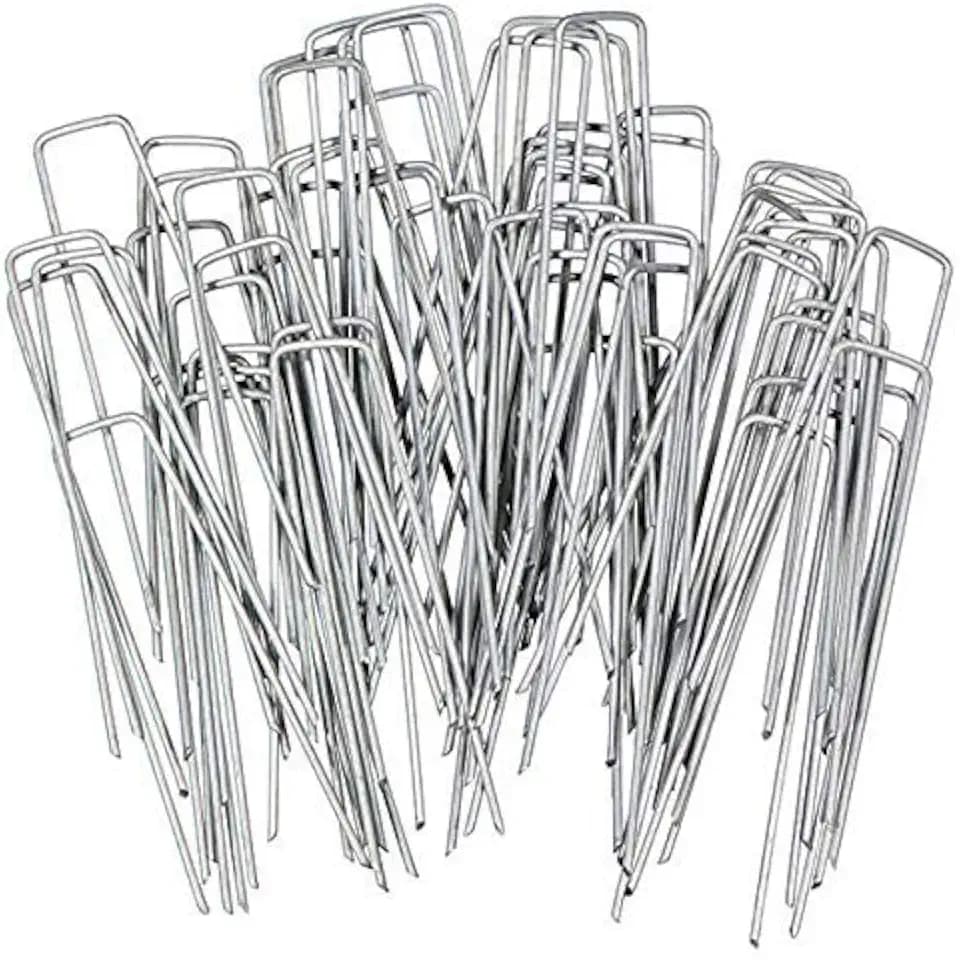 G&B Premium Extra-Durable 6”/2,9 mm U-förmige verzinkte Garten-Befestigungsstifte zur sicheren Befestigung von Gartengewebe, Außennetzen, Unkrautvlies, Bodenfolien und Außenvlies