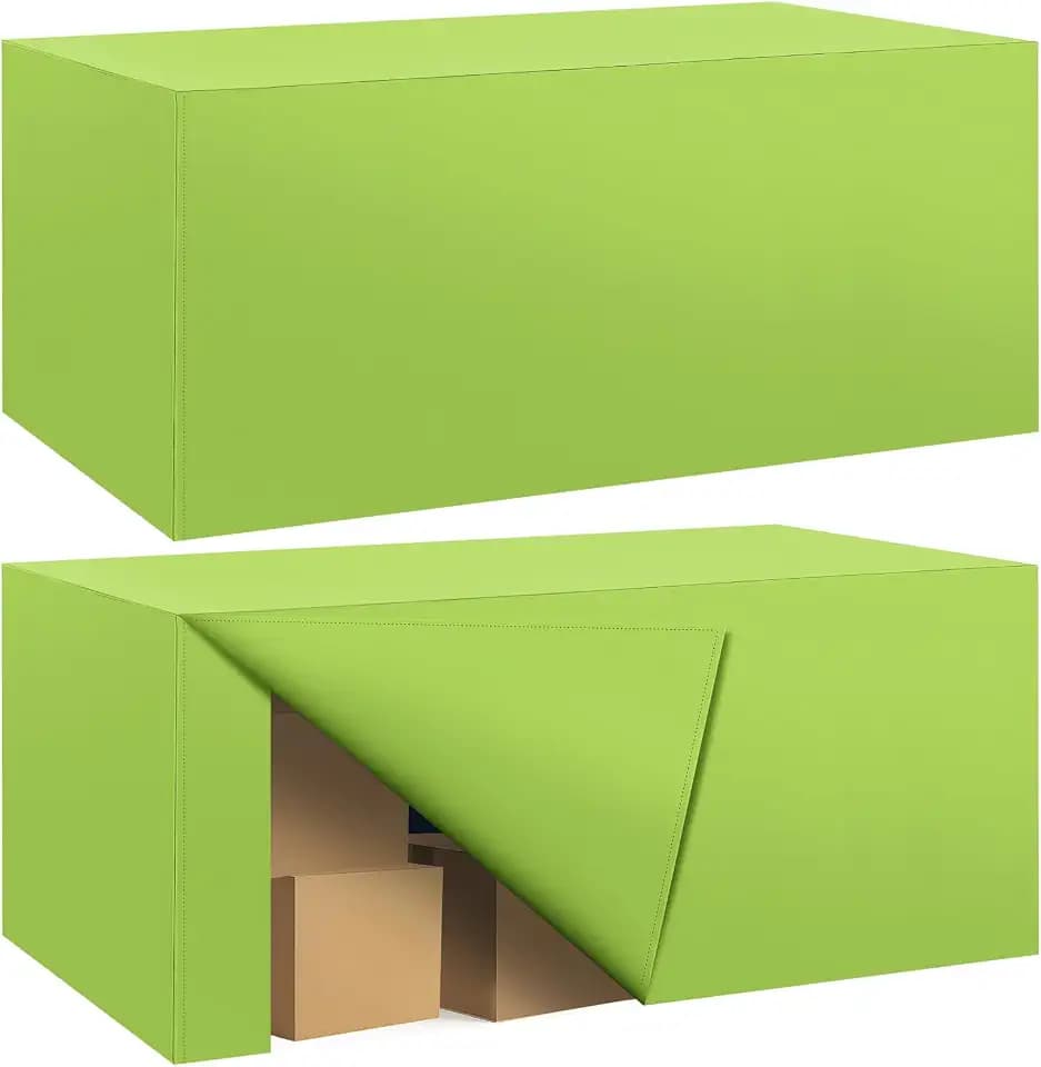 Ascoza 2 Pack Fitted Tablecloth for 8 Foot Rectangle 96 x 30 Inch Apple Green Table Covers Water Resistant Polyester Cloth for Folding, Parties,Display, Trade Show (Apple Green)