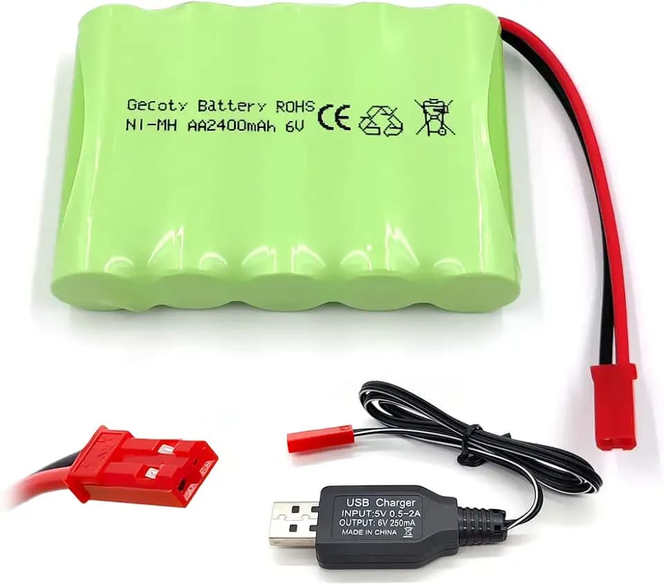 6V 2400mAh Wiederaufladbarer NI-MH AA Akkupack mit Ladekabel (JST Stecker)