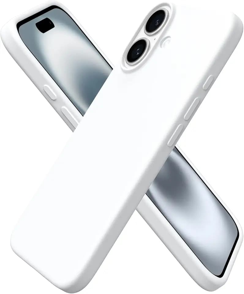 ORNARTO for iPhone 16 Case 6.1", Slim Liquid Silicone,White