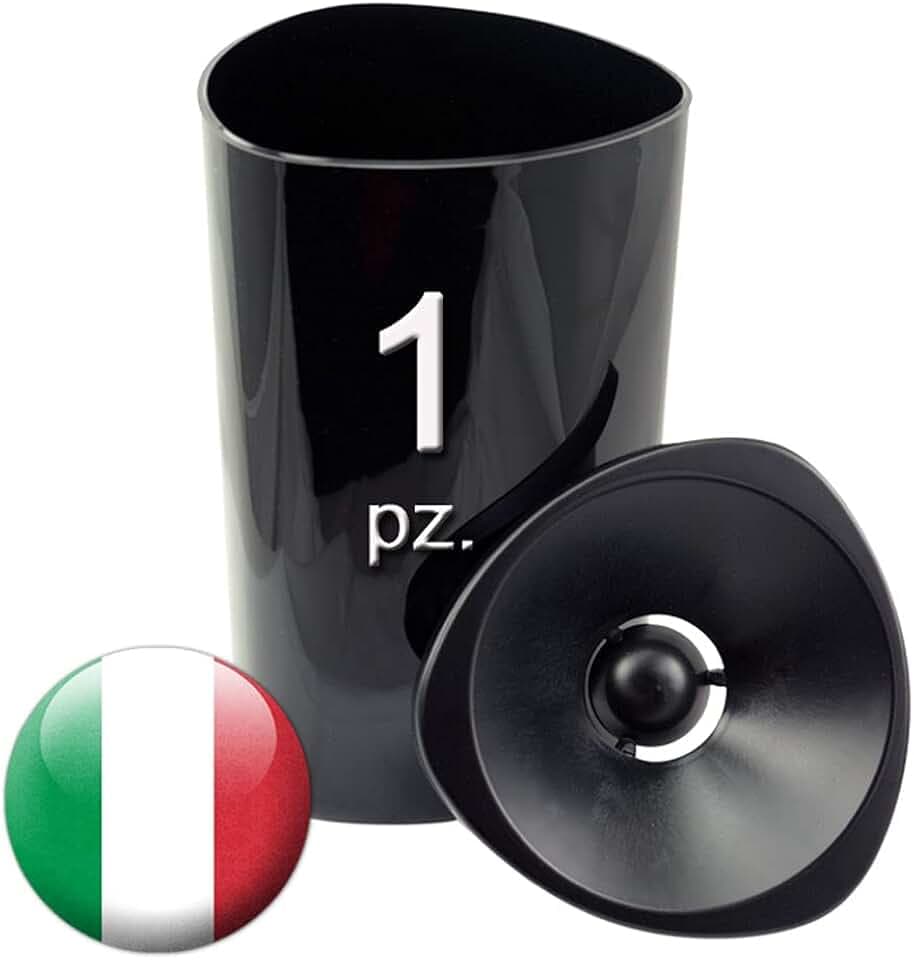 Spittoon – Spucknapf aus Kunststoff für genussvolles – Mod. Cylinder 20 Trio Black – Kapazität: 2.0 LT. – Farbe Schwarz – by Schwarz