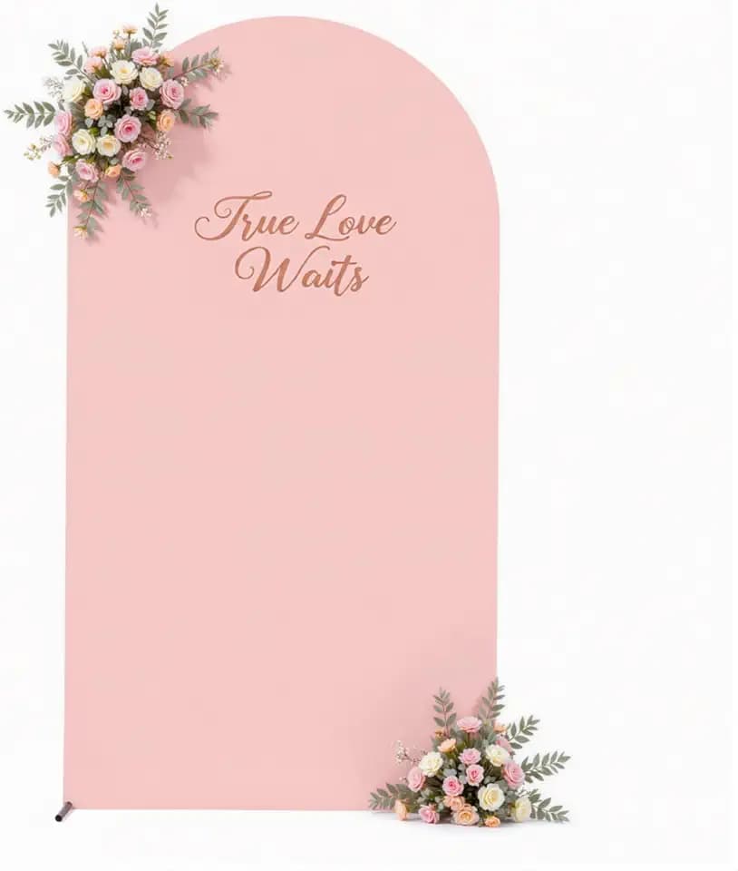 Dusty Pink Arch Backdrop Cover 7.2FT, Pink Arch Covers Stretchy Backdrop Spandex for Wedding Party Birthday Bridal Baby Shower