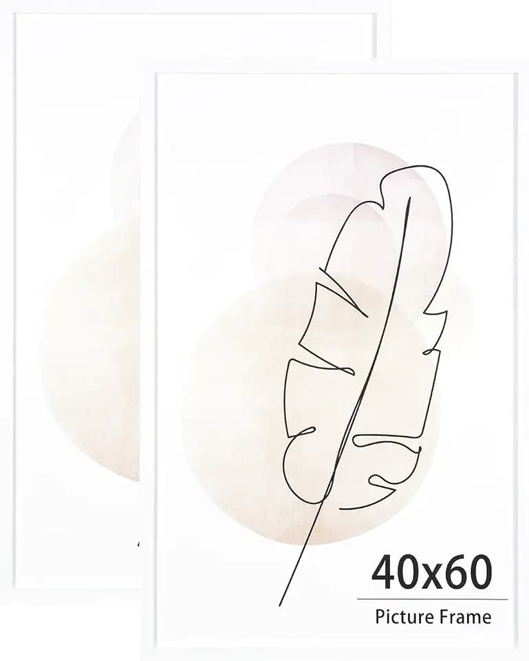 KAIWIN Bilderrahmen für Wand und Schreibtisch, Weiß, 40 x 60 cm, 2 Stück aufhängen Benutzt für Wohnzimmer, Schlafzimmer, Arbeitszimmer, für Fotos, Kunstwerke und Poster