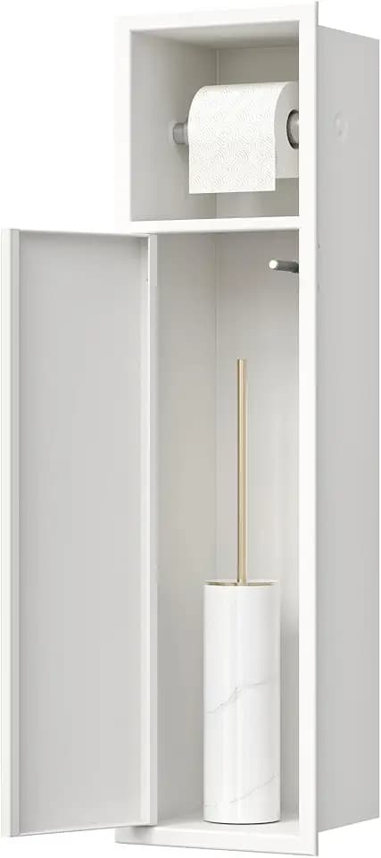 Neodrain Unterputz-Toilettenpapierhalter 304 Edelstahl 66x18x15 cm, Weiß