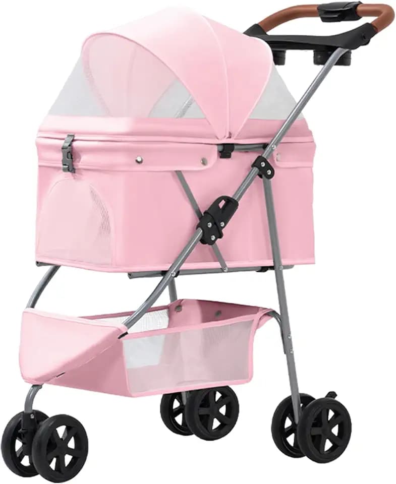 Pet Stroller for Small/Medium Dogs and Cats,Pink