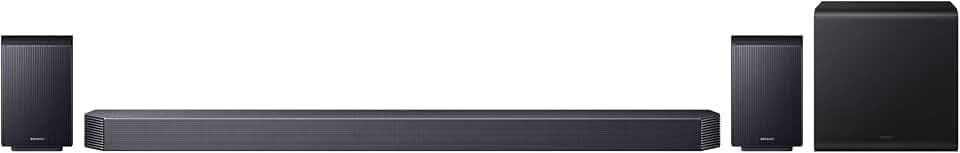 SAMSUNG HW-Q935GF Q-Series 9.1.4-Kanal-Soundbar für Fernseher, Kabelloser 6,5"-Subwoofer, 2.0.2-Kanal-Rücklautsprecher, Kabelloses Dolby Atmos und DTS:X, SpaceFit Sound Pro, Q-Symphony