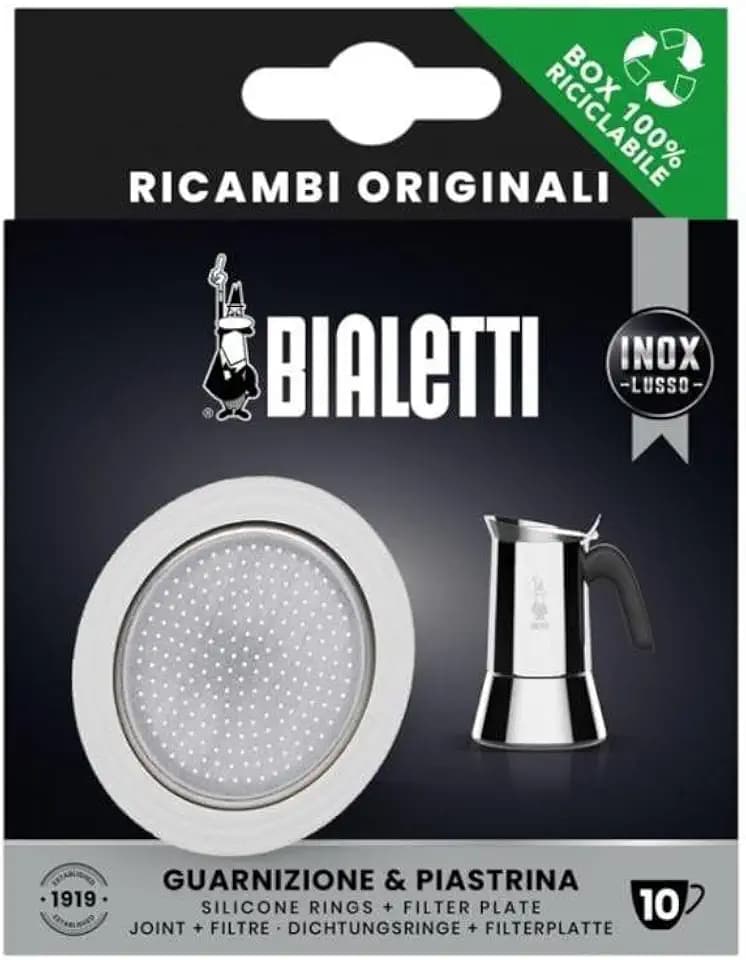 Bialetti Ricambi, Includes 1 Gasket and 1 Plate, Compatible with Venus, Kitty, Musa and Class (10 Cups)
