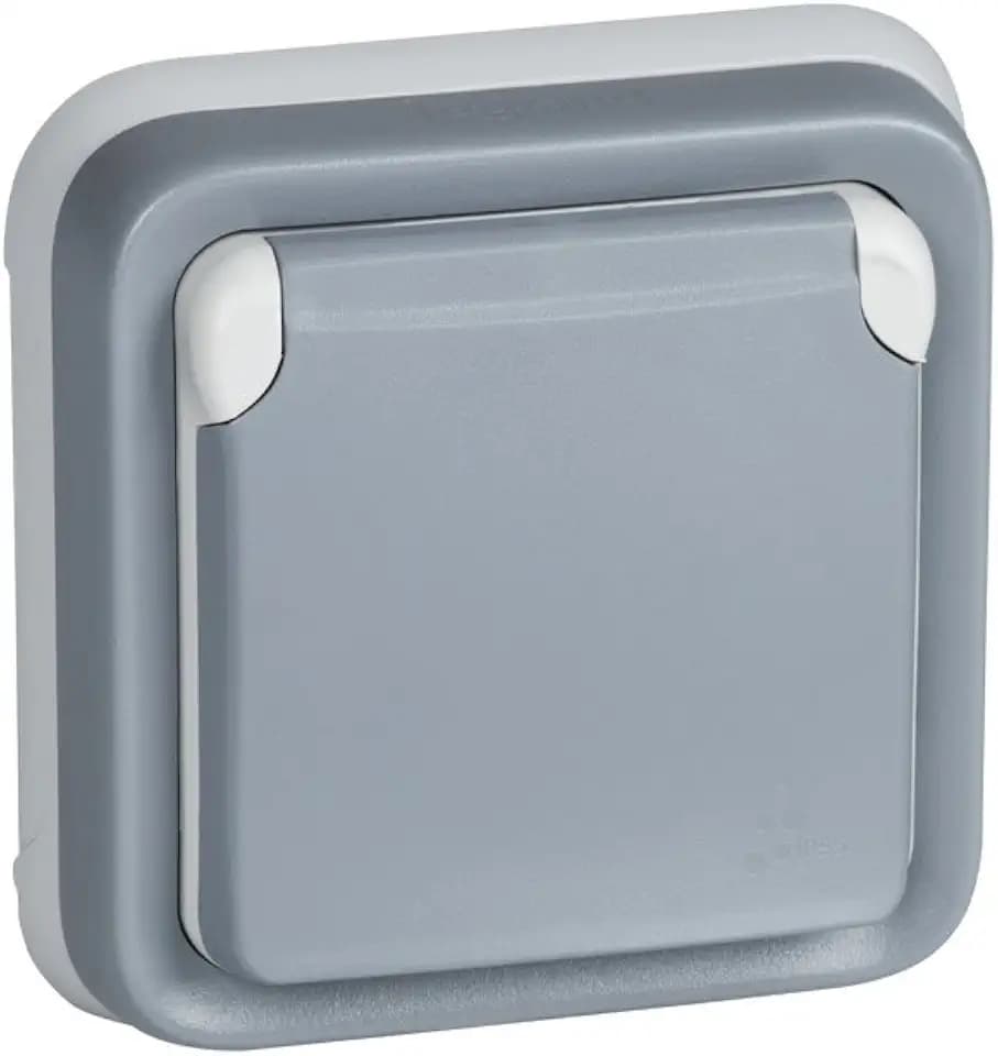 Legrand, 191512 Plexo - Wandstecker, wasserdichter Unterputzstecker aus der Plexo-Reihe, externer Stecker, wasserdicht (IP55), graue Farbe