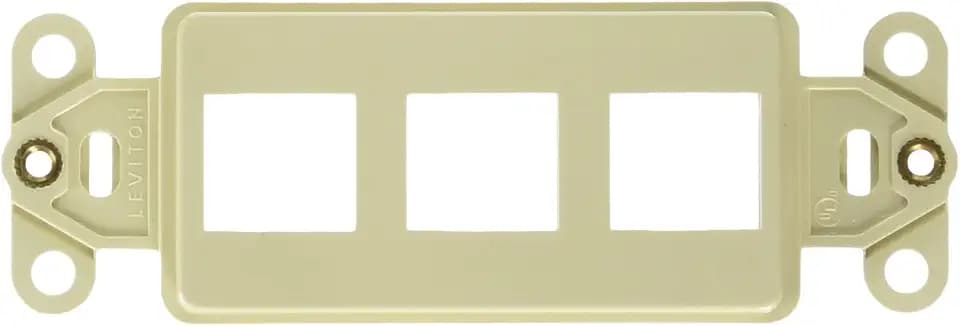 Leviton QuickPort Decora Insert, 3-Port, 41643-I, Ivory
