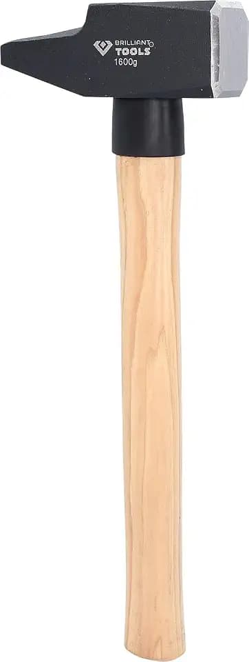 BRILLIANT TOOLS BT077150 Schlosserhammer mit Hickory-Stiel, 1600g, französische Form [Powered by KS TOOLS]