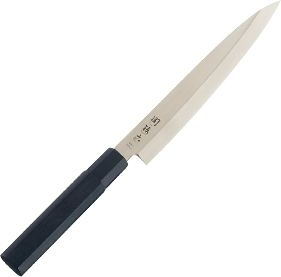 KAI Seki Magoroku Kinju und Hekiju Yanagiba 21,0 cm Klingenlänge - 8A solid & SUS420J2-58 & 56 (±1) HRC - handgefertigt - Pakkaholz & PP-Kunststoff - Fischmesser Lachsmesser - Made in Japan
