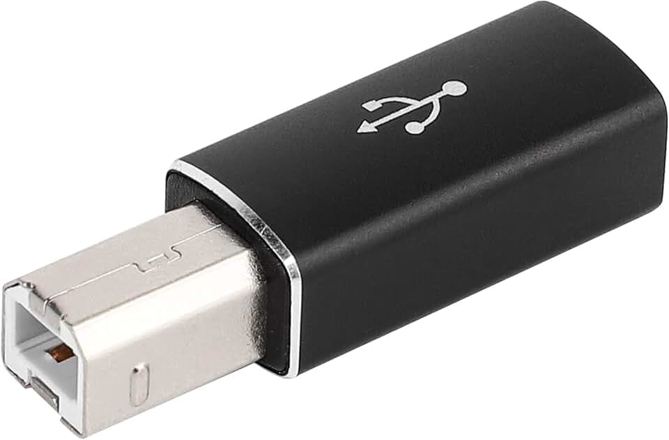 SUPERNIGHT USB C zu MIDI Stecker Konverter, USB B Adapter Kompatibel Mit Druckern, Scannern, E-Pianos, Synthesizern, Mikrofonen