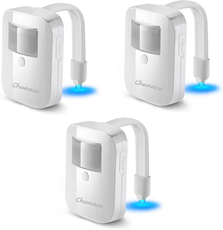 Chunace Toilet Bowl Night Light Motion Activated 3Pack, USB-C Rechargeable