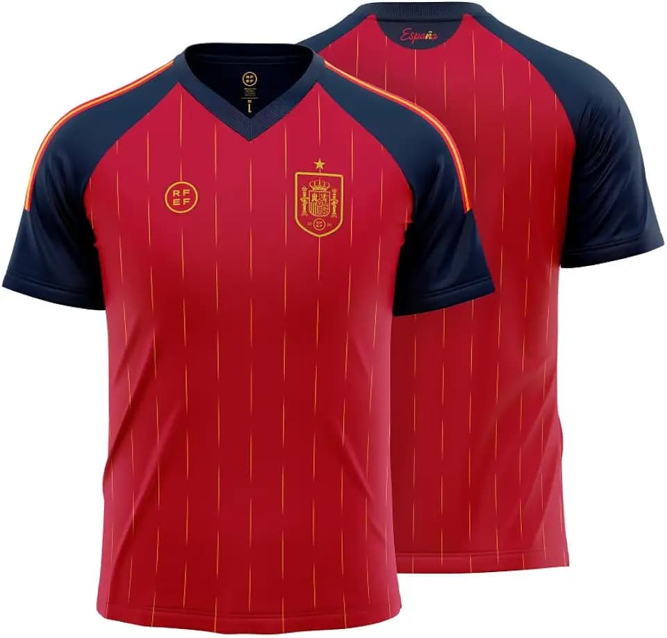 RFEF Offizielles Replica Trikot der spanischen Fußballnationalmannschaft für Herren, spanische Heimtrikot 2026, 100 % Polyester, atmungsaktiv, für Erwachsene, Unisex