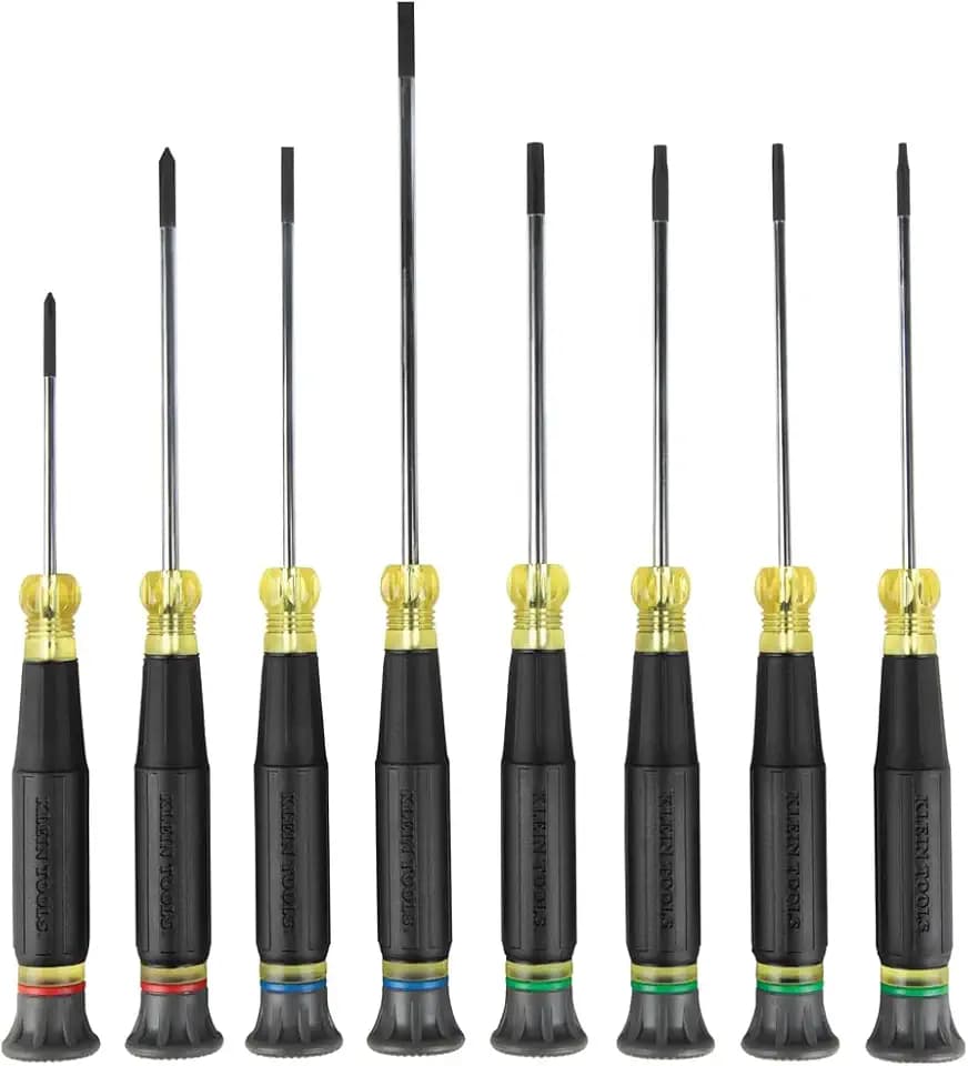 Klein Tools 85617 Mini Precision Screwdriver Set, Slotted, Phillips, TORX, Cushion-Grip Handles, Ideal for Terminal Blocks, Electronics