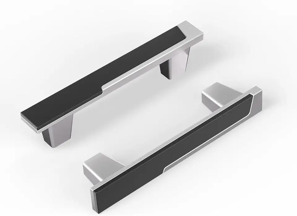 Haliwu 20 Pack 3-3/4 Inch Black and Brushed Nickel Cabinet Pulls